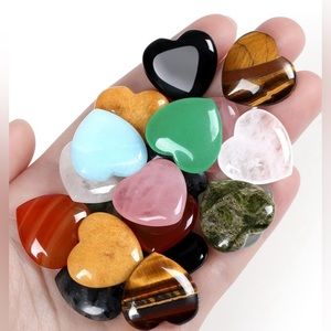 🌟10 PCS Set Mini Heart Shaped Crystals🌟 Healing for all Chakras
